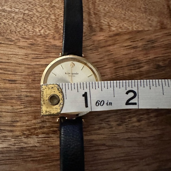 Kate Spade black leather strap watch, round face - Picture 5 of 5